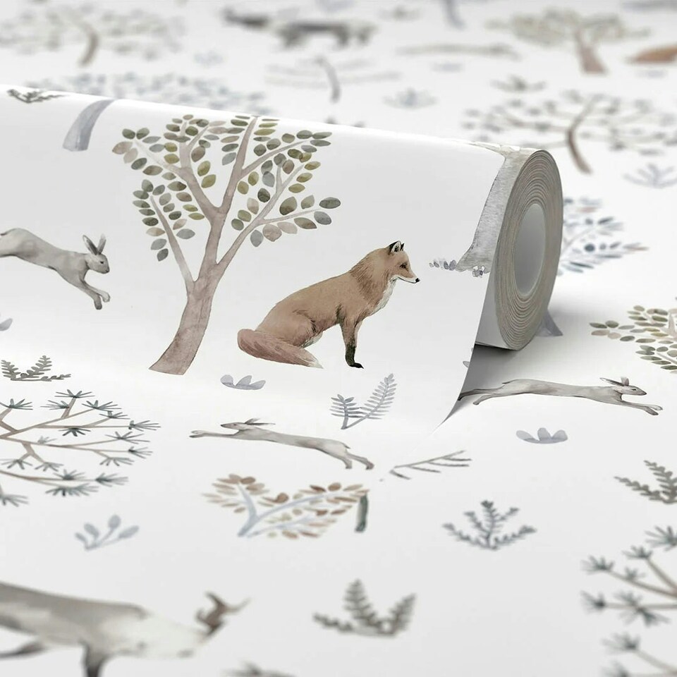 image 1 of Woodland Dreams Wallpaper in Earthy Tones Multi