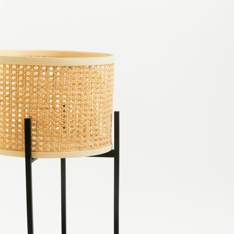 image 1 of Interiors by Premier Sturdy Large Planter, Handwoven Detailing On Small Outdoor Planters, Contemporary Planter For Flowers Cream