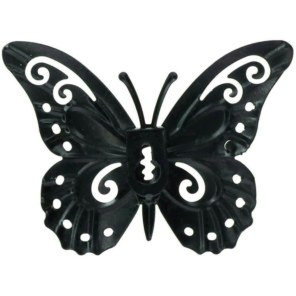 image 1 of Small Yellow Metal Butterfly Garden/Home Wall Art Ornament 11x8.5cm 2pk