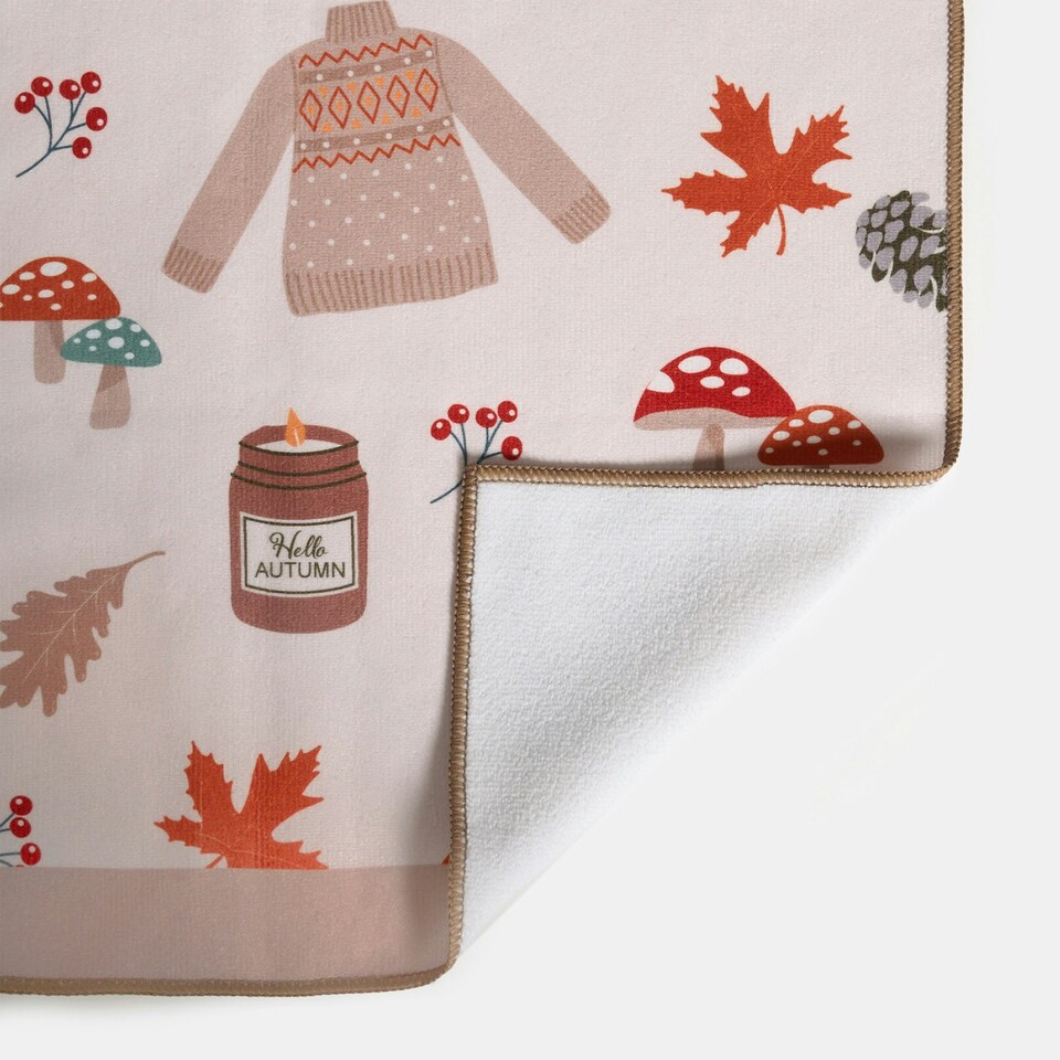 image 1 of OHS Autumnal Gonk Pumpkin Soft Cosy Bathroom Decor Hand Bath Towel Cream | Natural | Bath towel