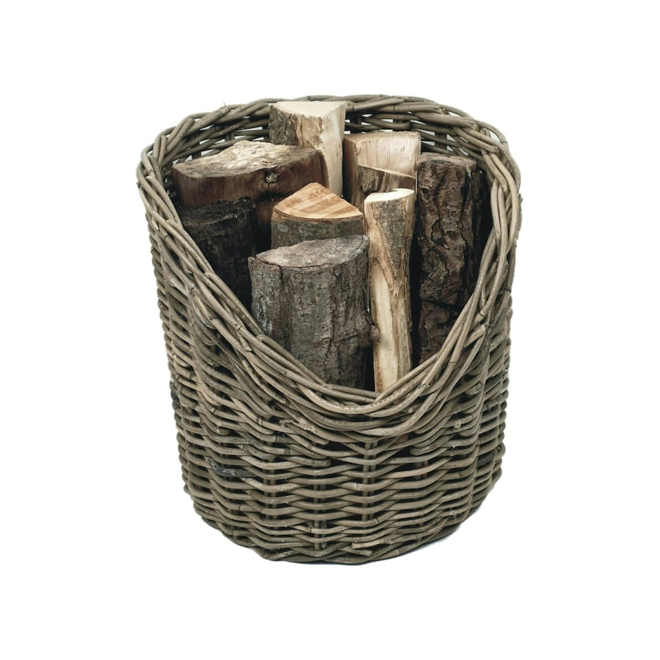 image 1 of Wicker Log Basket Round N/A