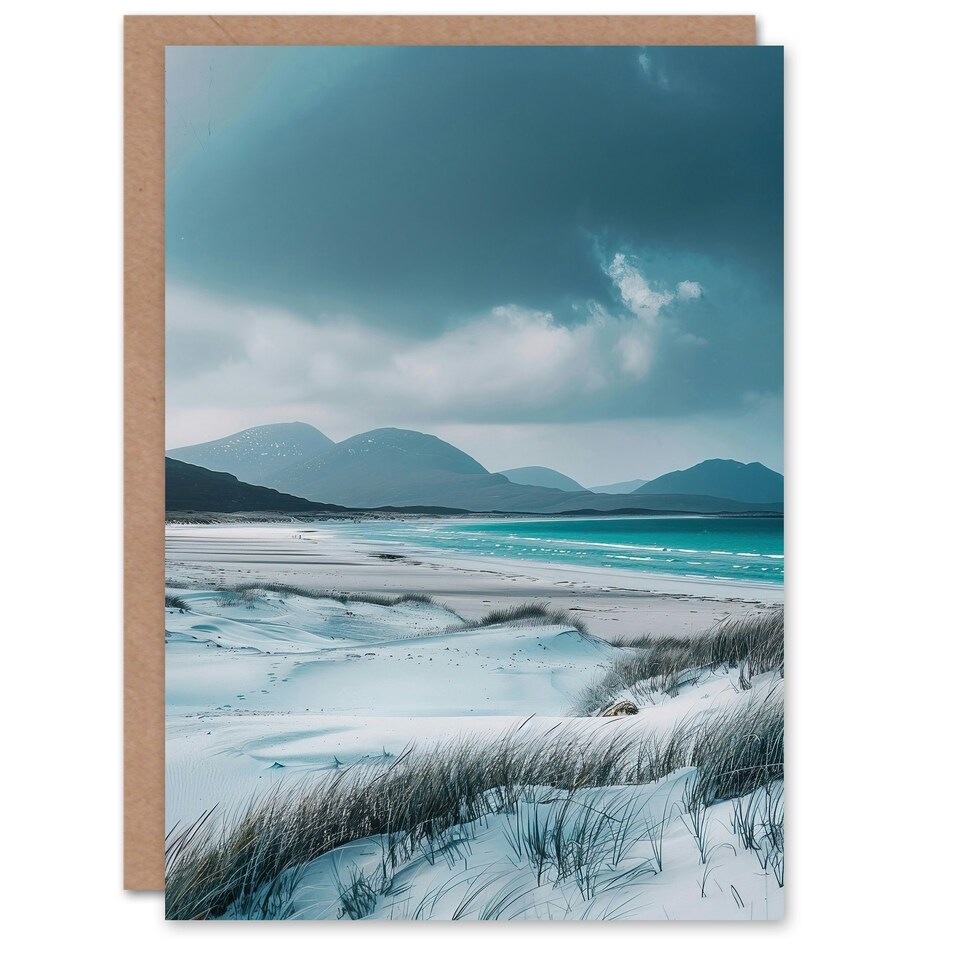 image 1 of Isle Harris Scotland White Sand Luskentyre Him Her Birthday Card