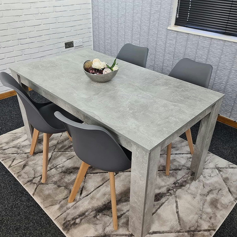 image 1 of Dining Table Set with 4 Chairs Dining Room and Kitchen table set of 4 Grey