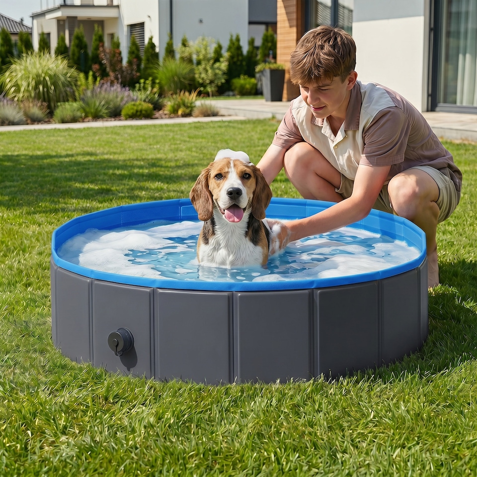 image 1 of PawHut Dog Pool Dog Bath Tub Dog Paddling Pool, 100 x 30 cm