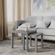 image 2 of URBNLIVING Square Wooden Nesting Stacking Tables Set Of 2 | Multi | Grey | 2