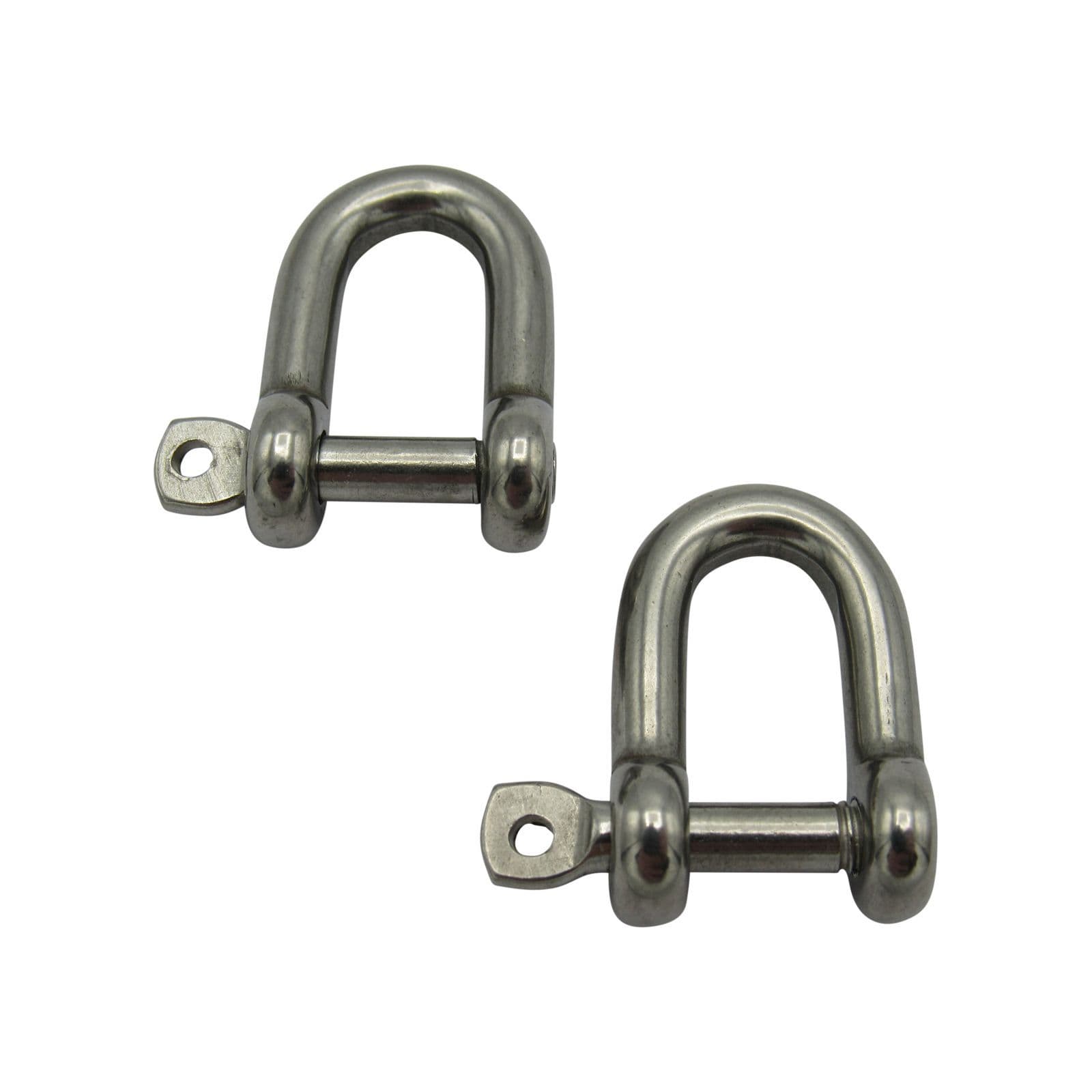 Securefix Direct - D Shackles With Captive Pin 12mm X2 (316 Stainless Steel Marine Rigging Dee)