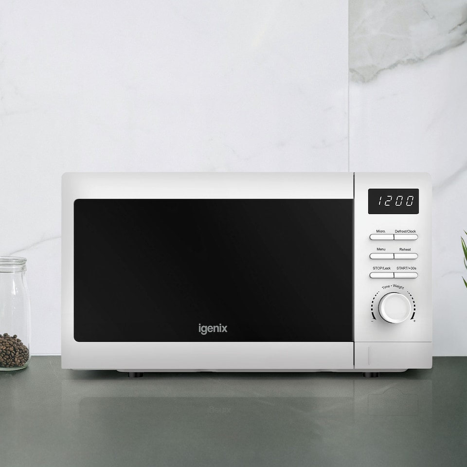 image 1 of Digital Microwave, 20 Litre, 5 Power Settings, 800W, White IGMS02080W