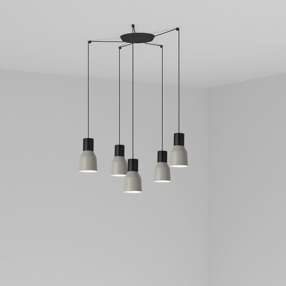 Kombo Cluster Pendant Ceiling Light Grey, E27