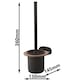 image 5 of Matte Black/Brown Toilet Brush Ceramics Cup Wall Mounted WC Bathroom Accessories