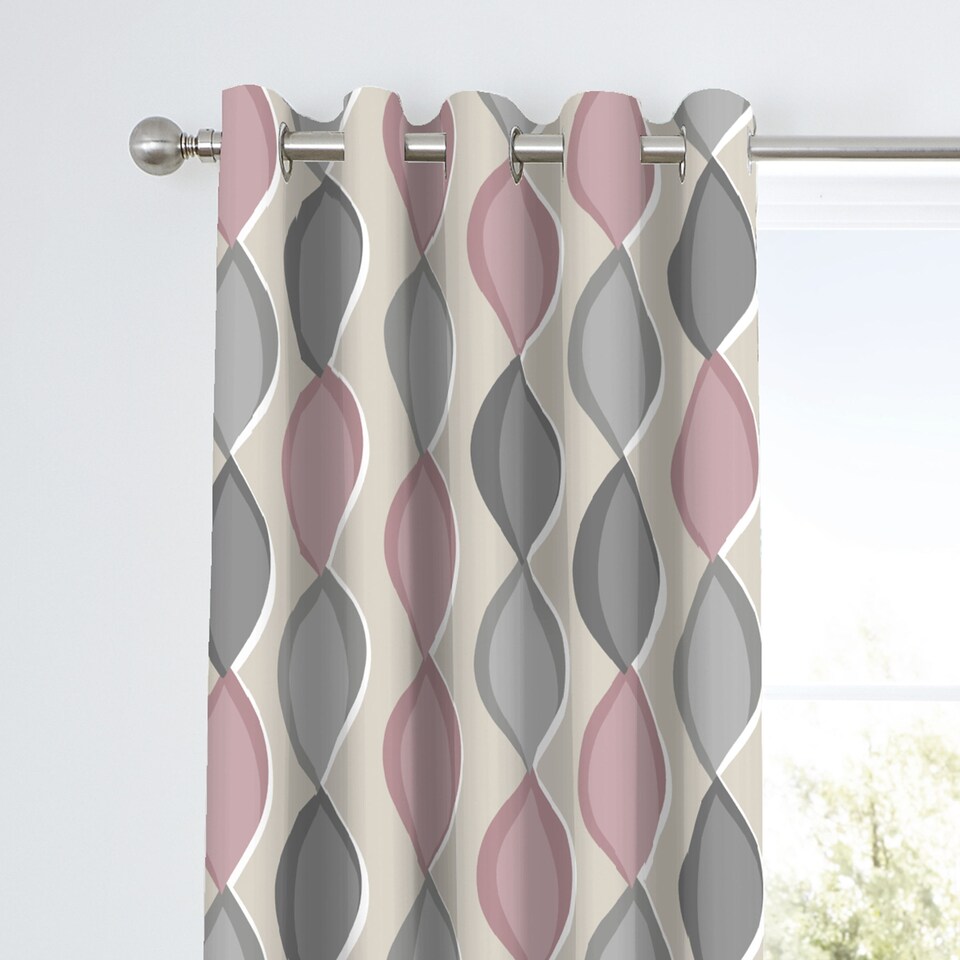 image 1 of Fusion Lennox Eyelet Curtains Blush