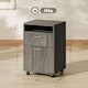 image 5 of HOMCOM 60cm Filing Cabinet with Drawer, Open Shelf, Metal Handles and 4 Wheels, Office Home Organiser Mobile Printer, Grey