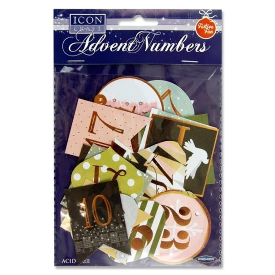 image 1 of Pack of 25 Christmas Fun Advent Numbers by Icon Craft