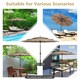 image 8 of COSTWAY 3-Tier Patio Umbrella Double Vented Crank Market Parasol Brown