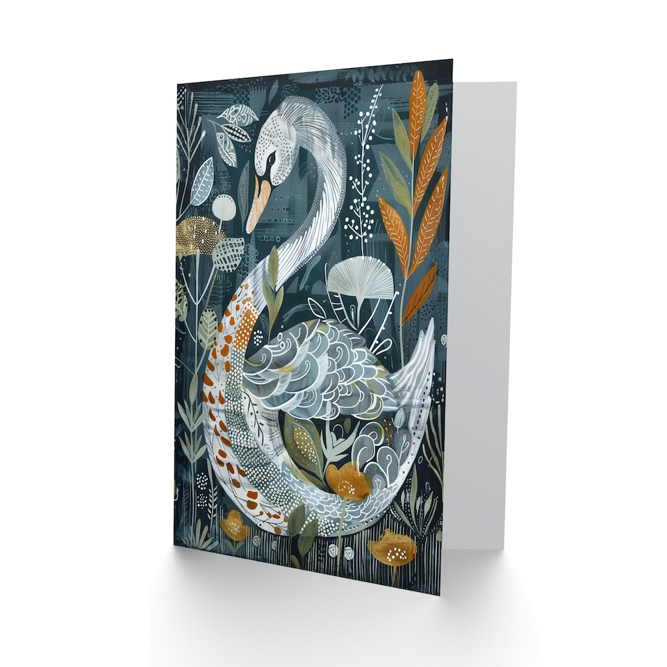 image 1 of Animal Lover Bird Elegant Botanical Him Her Birthday Card