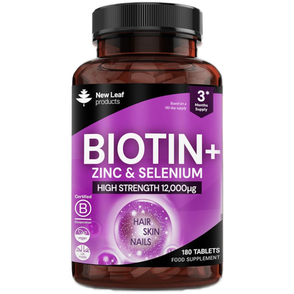 Biotin Hair Growth Vitamins 12000 mcg - With Zinc & Selenium