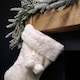 image 8 of 50cm Winter White Faux Fur Hanging Christmas Stocking with Pom Poms