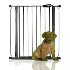 Bettacare Extra Tall Pressure Installed Premium Pet Gate, 75cm - 83cm, Slate Grey, Pressure Fit Stair Gate for Dog, Safety Barrier for Puppy