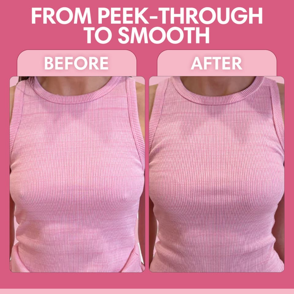 image 1 of Booby Tape Reusable Silicone Nipple Covers with Added Fabric for Extra Protection and Comfort, Smooth and Seamless Under Any Clothing, Washable and Latex Free, Up to 25 Uses, Clear