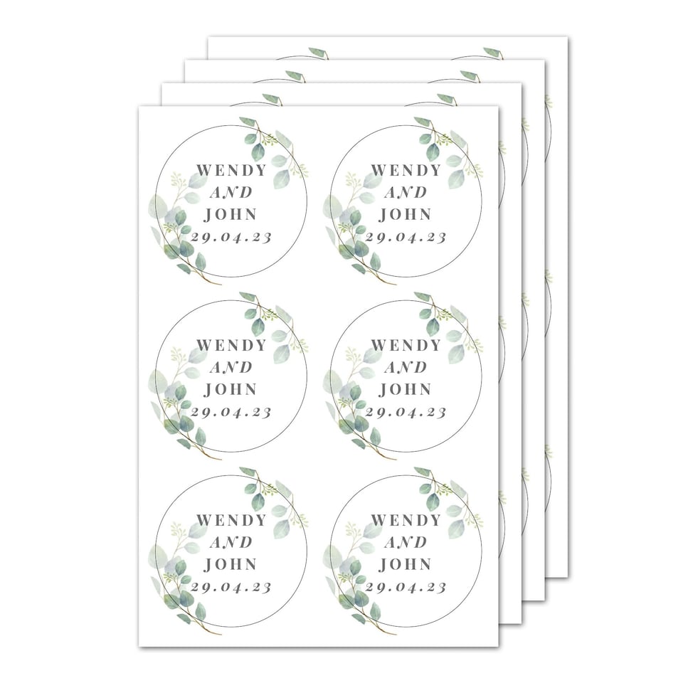 image 1 of Personalised Botanical Free Text Sticker Set
