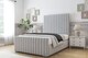 image 2 of Sloomy Madison Silver Plush Bed Frame With 50" Upholstered Headboard 4' Small Double