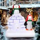 image 7 of HOMCOM 5ft Christmas Inflatable Two Penguins w/ Ice House for Garden Lawn