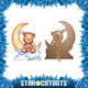 image 2 of Cute Baby Teddy Bear Moon Blue Star Mini Cardboard Cutout 92cm