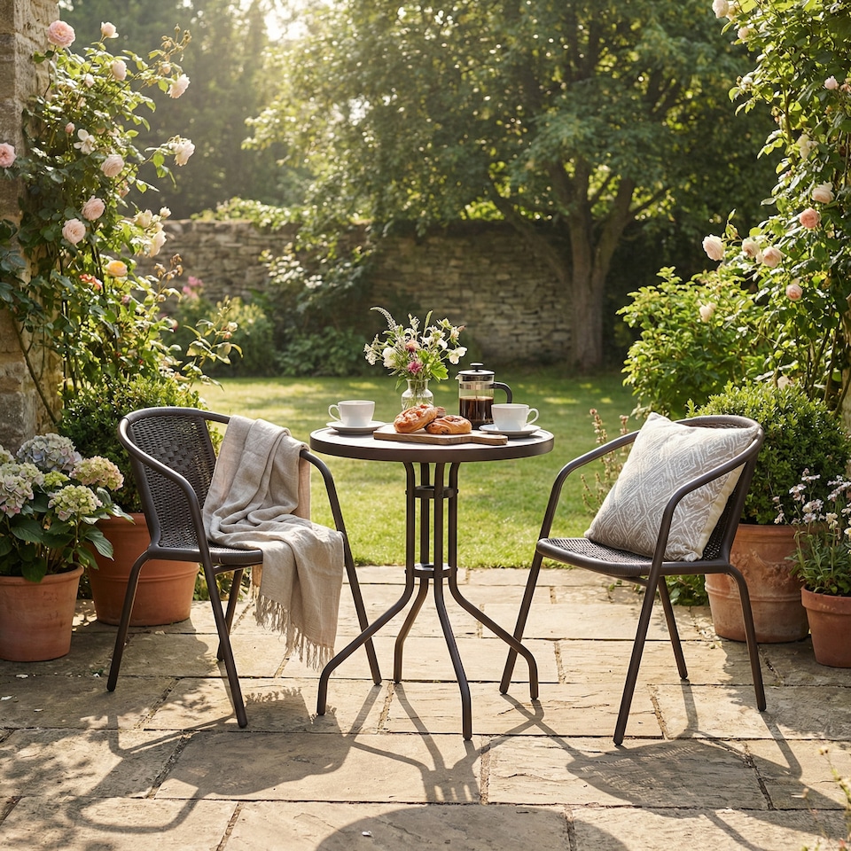 image 1 of Eden 3 Pieces Rattan Bistro Set ,Brown