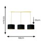 image 3 of ValueLights Reni Black Velvet & Gold Shade 3 Drop Bar Gold Diner Ceiling Light and LED Bulbs Gold