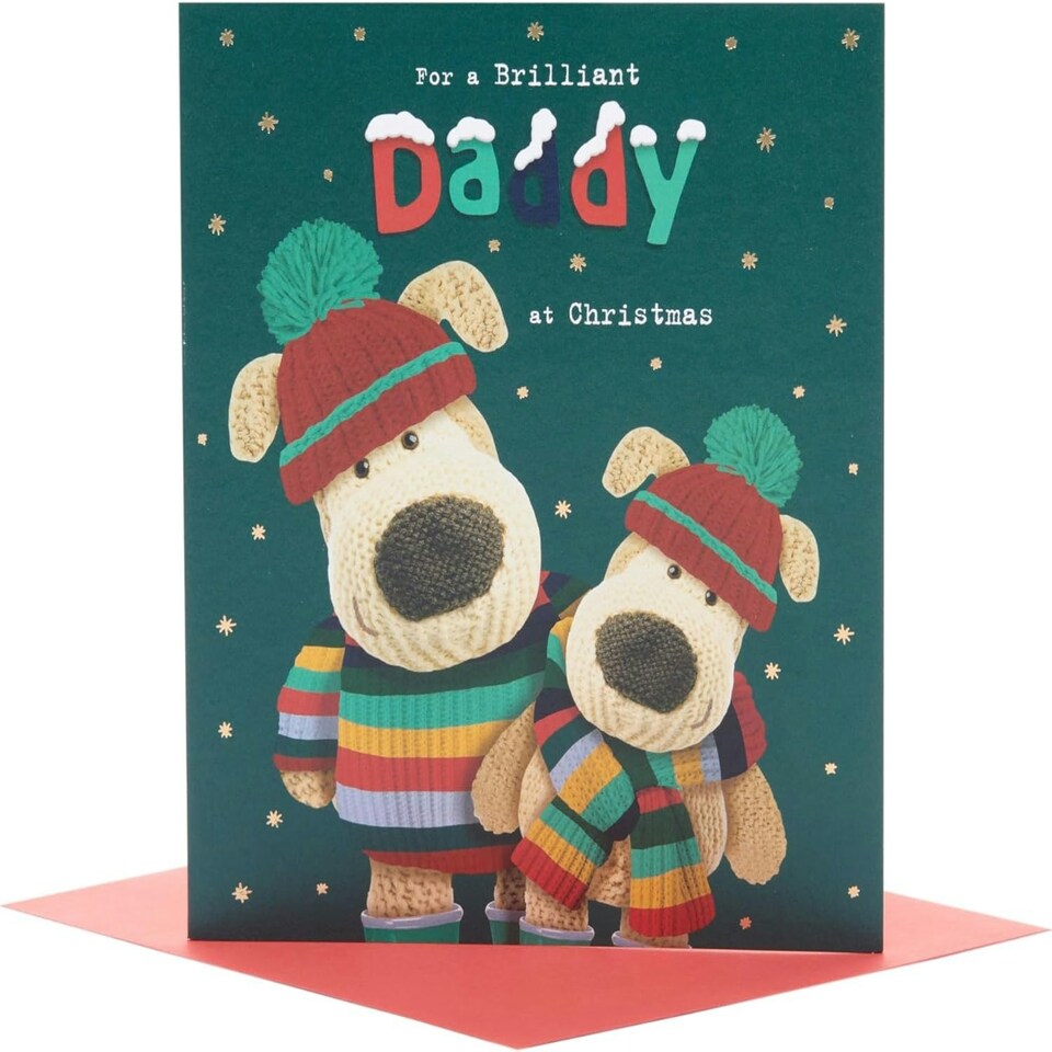 image 1 of Boofles with Woolen Hats Daddy Christmas Card