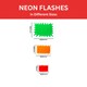 image 3 of Pack of 50 Assorted Coloured Neon Fluorescent Stars & Flashes in Assorted Size