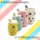 image 8 of Boba Tea Soft Toy White Bubble Tea Plush Pillow, Cute Soft 1 X Apple 25cm