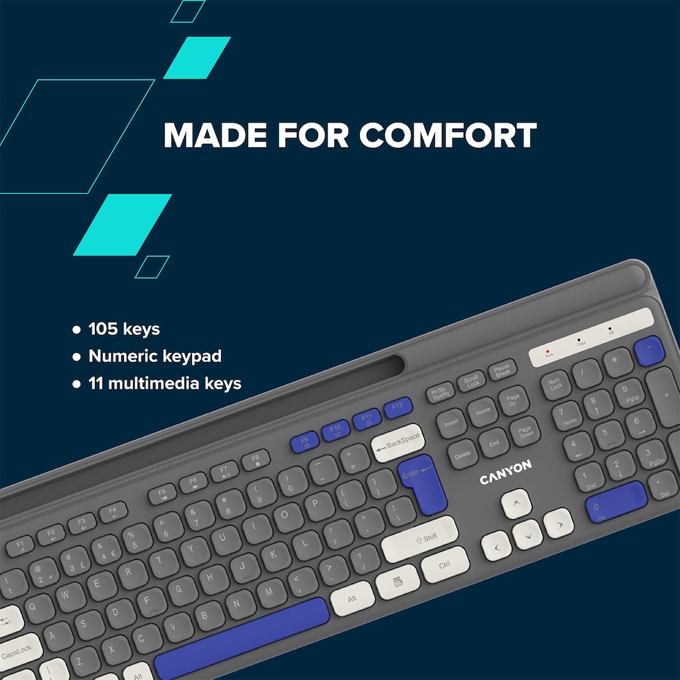 image 1 of CANYON keyboard HKB-W03 AAA Wireless Beige