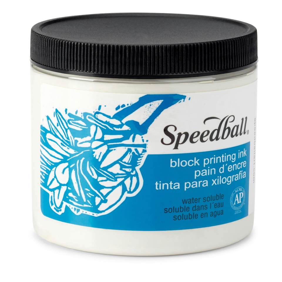 image 1 of Speedball Water-Soluble Block Ink, Platinum White, 8oz