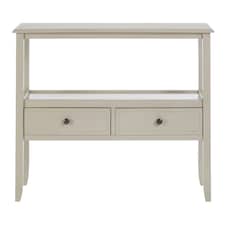Interiors by Premier Console Table for Hallway, Pine Wood Hallway Table for Home Décor, Wood Table with 2 Drawers for Office Green