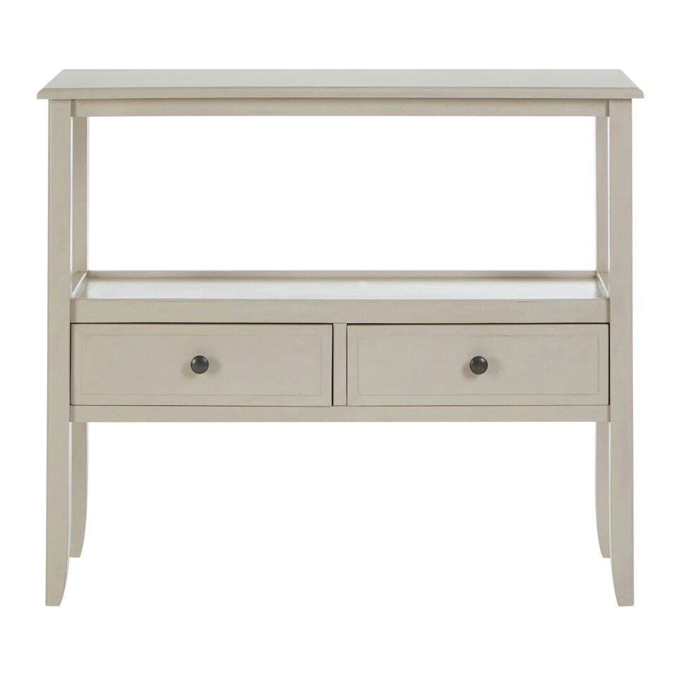image 1 of Interiors by Premier Console Table for Hallway, Pine Wood Hallway Table for Home Décor, Wood Table with 2 Drawers for Office Green