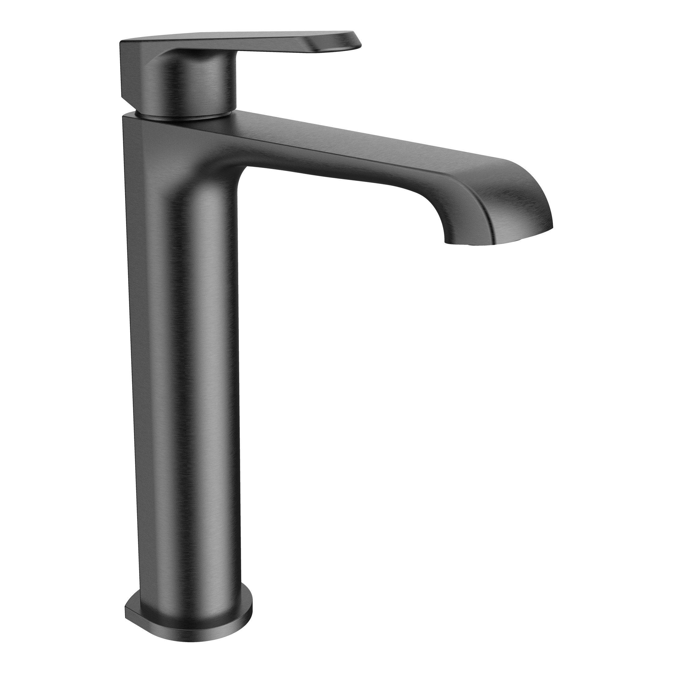 Lunaris Gunmetal Tall Mono Basin Mixer Tap Deck Mounted Sleek