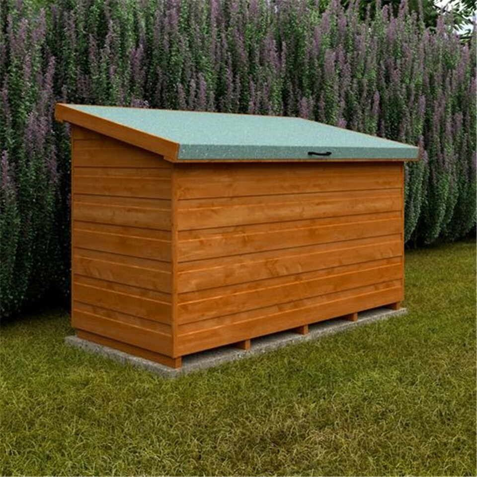image 1 of 5 x 2' 2" (1.45m x 0.67m) Wooden Tool Chest (12mm Tongue and Groove Floor and PENT Roof) (5ft x 2ft2) (5x2'2)