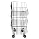 image 4 of Living and Home Stackable Rolling Wire Storage Basket Trolley
