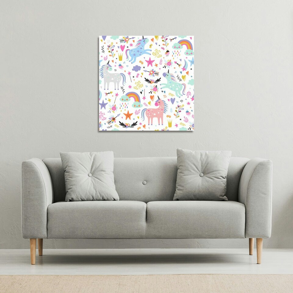image 1 of unicorns (Canvas Print) 101 x 101 x 4cm