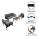 image 2 of Aluminium 4 Piece Sofa Set - Wood Effect