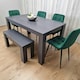 image 6 of Dining Table Set with 4 Chairs and a Bench Dining Room and Kitchen table set of 4 Grey