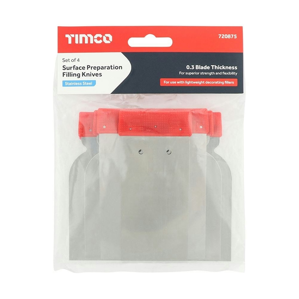 image 1 of Timco - Surface Preparation Filling Knives Set (Size 4pcs - 4 Pieces)