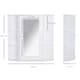 image 5 of HOMCOM Wall Mounted Bathroom Cabinet with Mirror Single Door Storage Organizer 2-tier Inner Shelves White