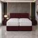 image 2 of 5ft Kingsize Zip Link 6x3 Length Maroon Plush Divan Bed Full Set 4 Drawers