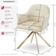image 6 of Lounge Armchair Living Room Accent Chair 360 Swivel Slim Steel Legs Velvet Fabric | Cream | cream/gold | 4