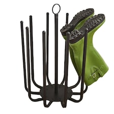 House of Home Welly Holder Stand 5 Pair Black Boot Shoe Holder Rack Round Organiser Space Saver Storage | Black