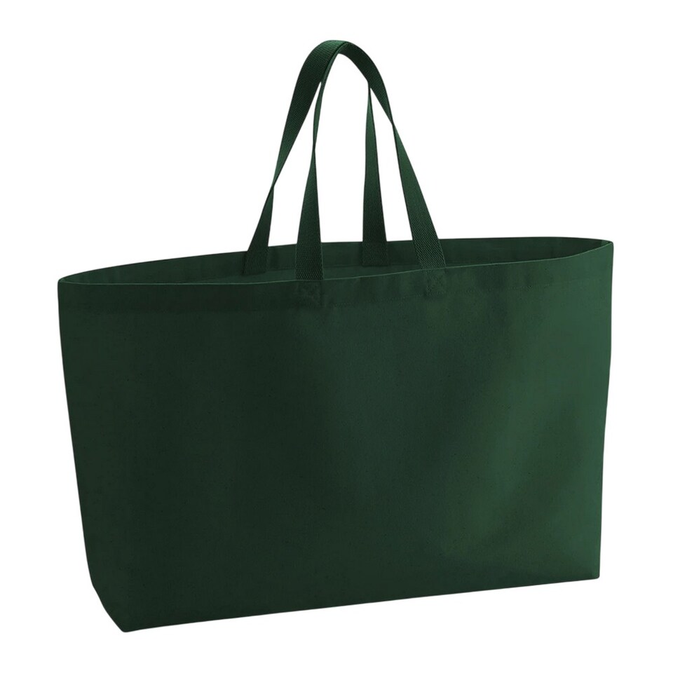 image 1 of Westford Mill Canvas Oversized Tote Bag | Green | Bottle Green | 1