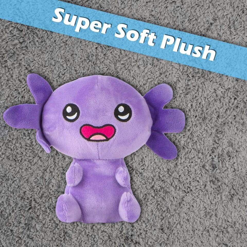 image 1 of Axolotl Soft Toy Cute Plushie Huggable Cuddly Stuffed Toy 18cm Purple