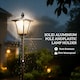 image 5 of Outsunny 160cm Garden Solar Lamp Post Light, LED Solar Light Post, Black | Black | Black | 33L x 33W x 160H cm