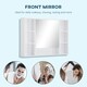image 6 of kleankin Bathroom Cabinet Wall Mount Storage organiser Mirror Shelves White White